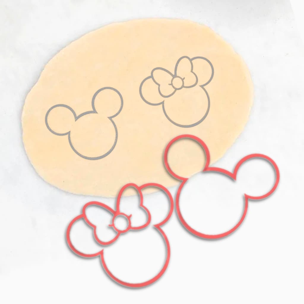 Kit Cortador Molde Mickey e Minnie Para Biscoito Massinha Biscuit Pasta Americana Confeitaria Artesanato Profissional