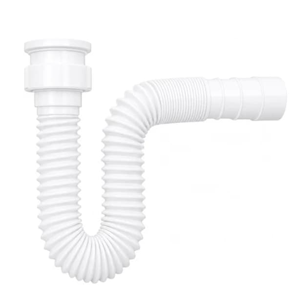 Sifão Sanfonado Flexível BRANCO Universal, Banheiro, Cozinha, Cuba Lavatório, Tanque