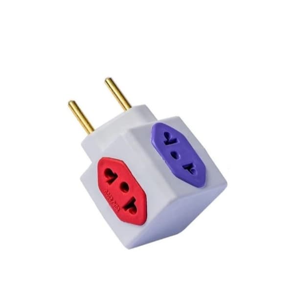 Adaptador de Tomada Cubo Colorido Benjamin com 4 Entradas Universais 10A 20A