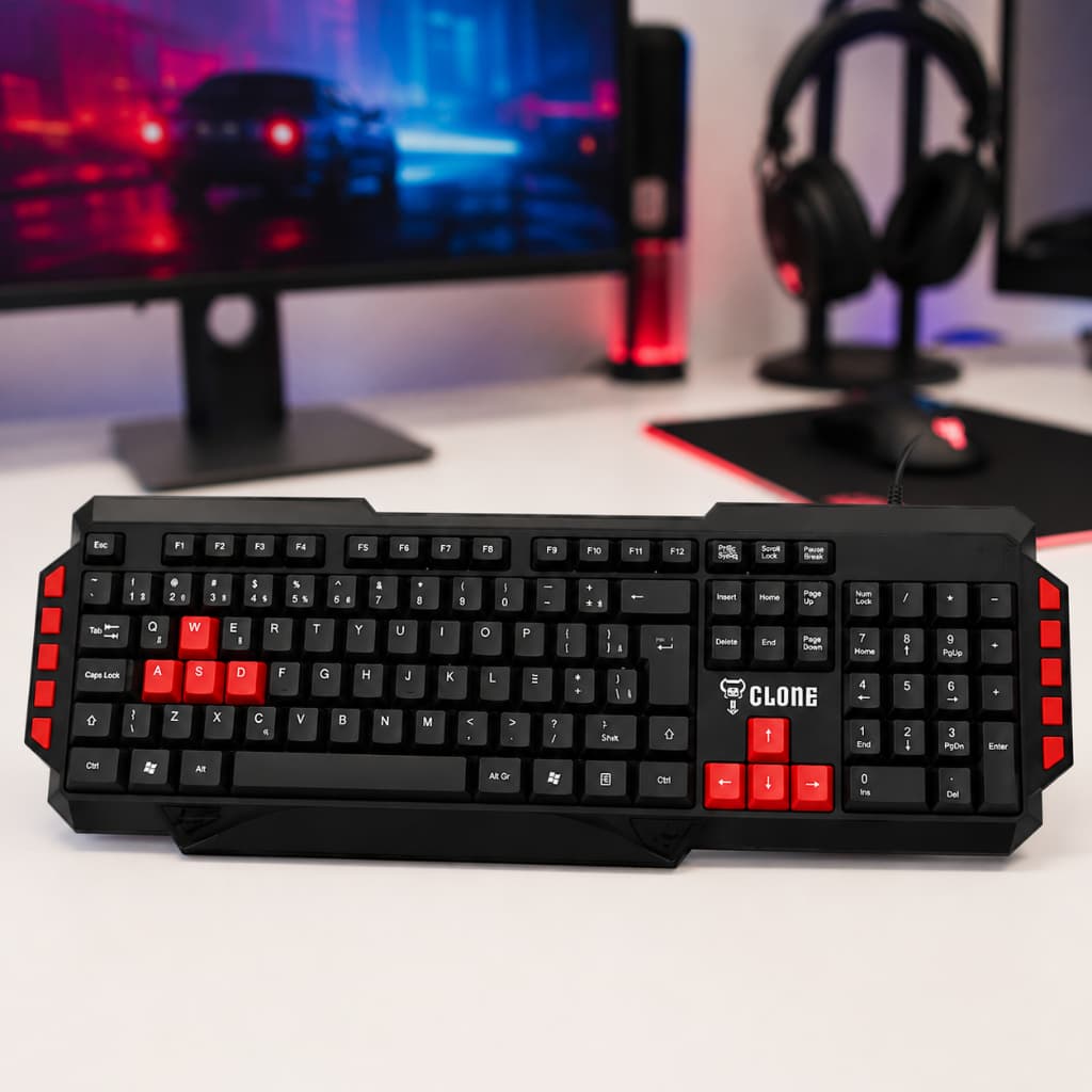 Teclado Gamer USB Styger Membrana ABNT2 Preto Com Fio USB Plug And Play Para PC Notebook