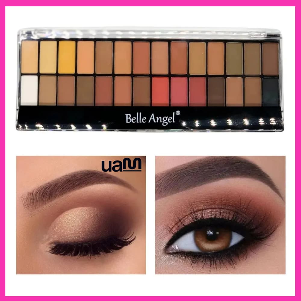 Paleta De Maquiagem 28 Sombras Nude + Pinceis - Belle Angel Paleta De Sombra