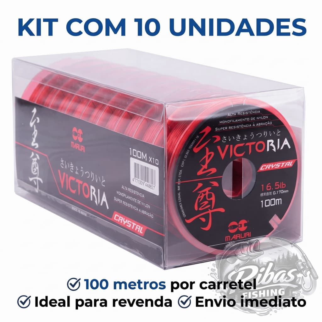 Linha De Pesca Maruri Victoria Crystal Caixa com 10 Unidades 100m Várias Bitolas