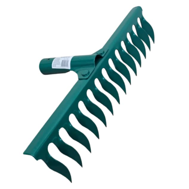 Rastelo Ancinho Ferro Reforçado 14 Dentes 35cm p/ Jardim e Quintal (Sem Cabo)