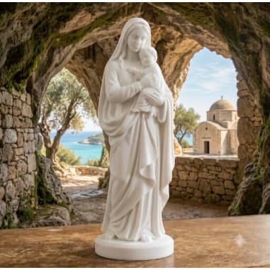 Nossa Senhora Com Menino Jesus 3D / Escultura Moderna Realista