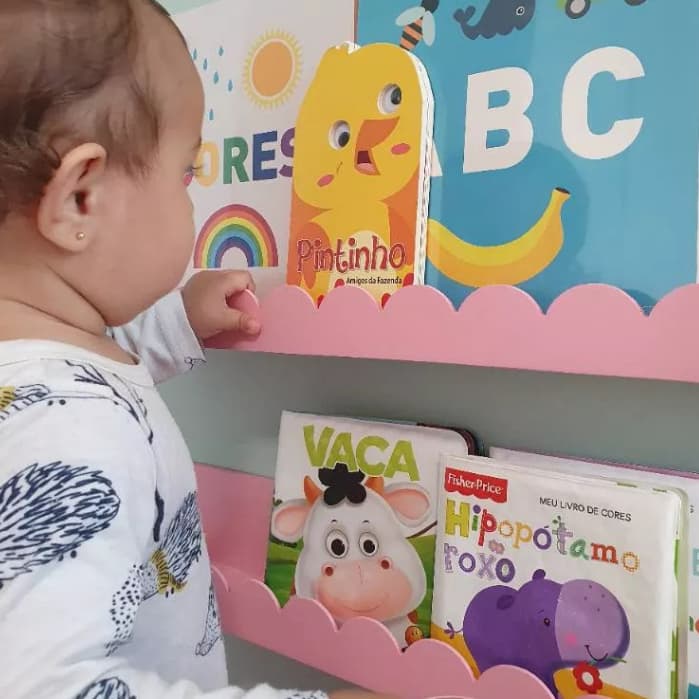 kit 3 Prateleira Nicho Ondinha 50cm Mdf Quarto De Bebê Decoração Infantil Quarto Infanti Ambientes Livro Revista
