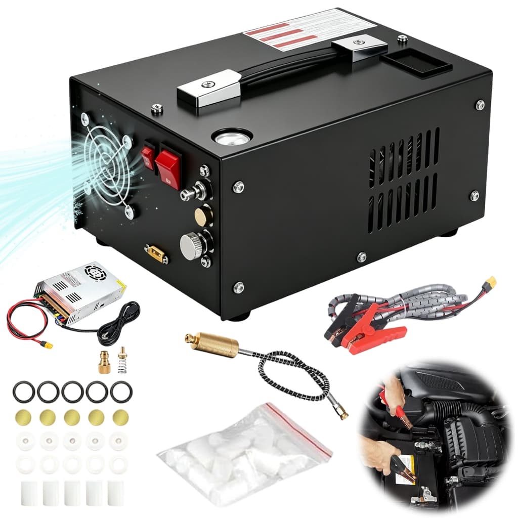 Compressor de ar 12v/110v/220v Compressor PCP 300bar/4500psi/30mpa Com Adaptador De Energia