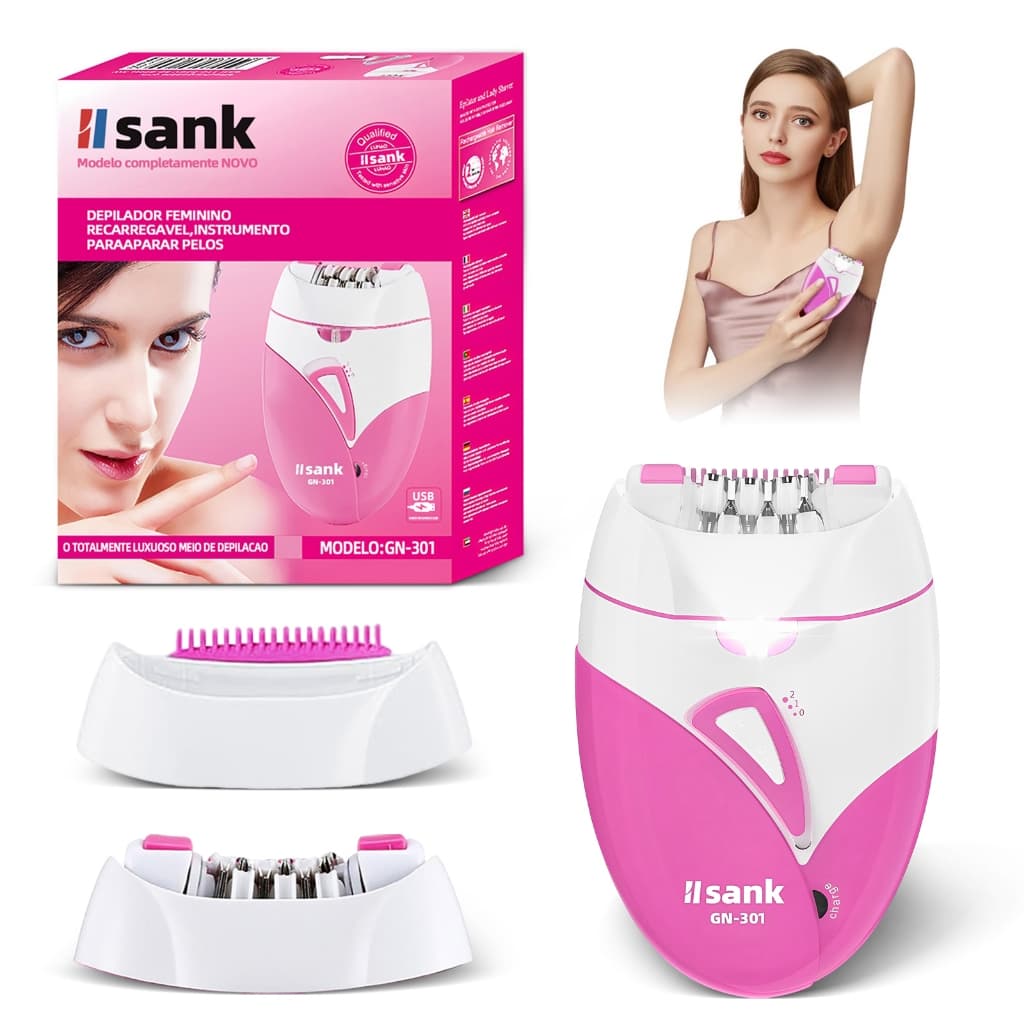 Depilador Elétrico Feminino Recarregável via USB