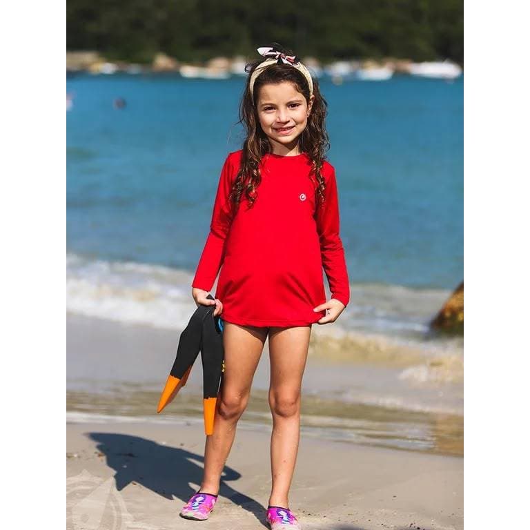 Camisa UV 50+ infantil/juvenil praia/piscina 1 ao 16 anos
