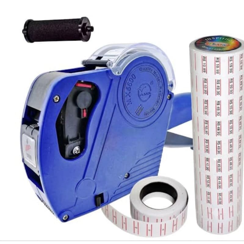 Kit Etiquetadora de Preço 8 dígitos + 10rolo etiquetas + Rolo de Tinta MX550