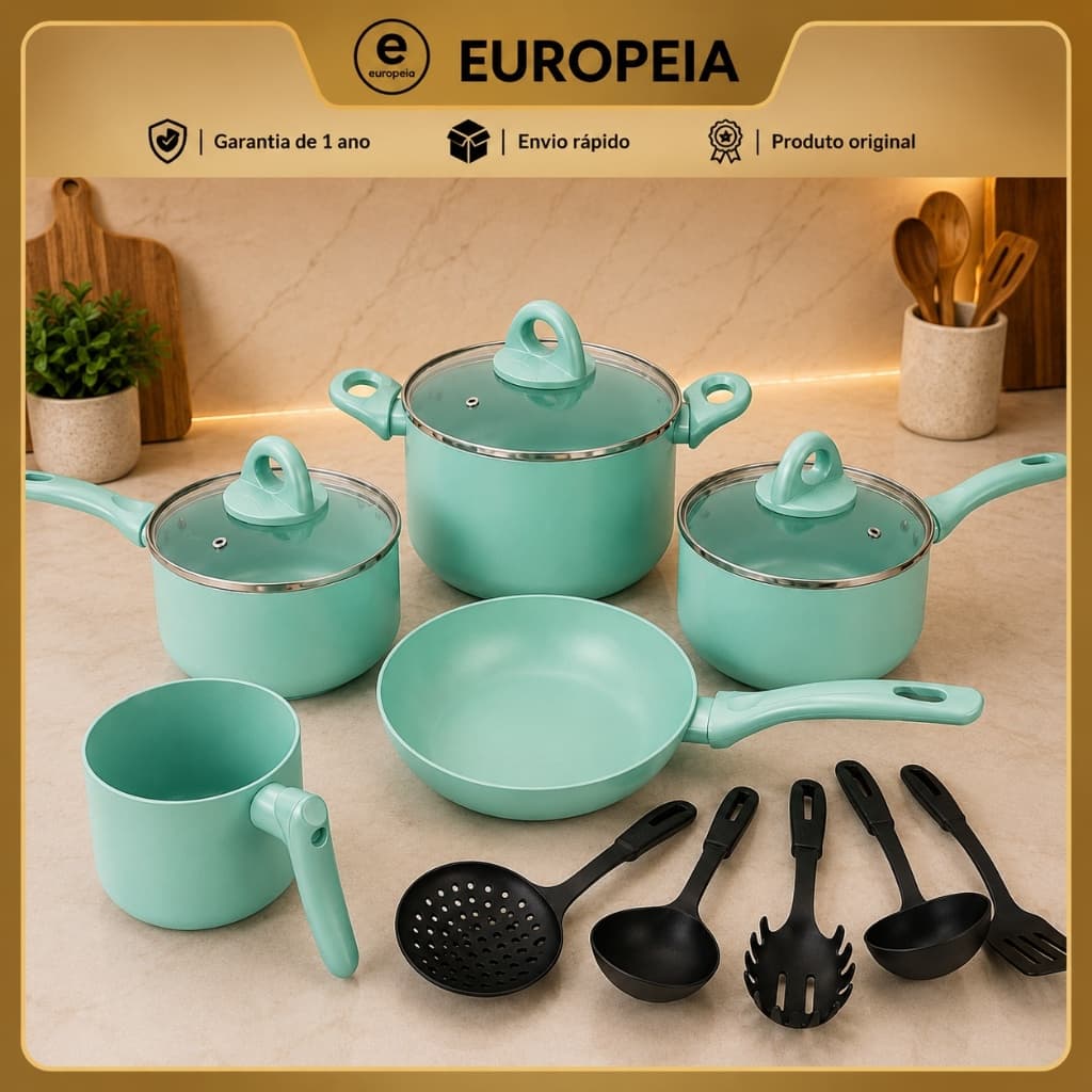 Jogo de Panelas de Cerâmica Champs"Elysses 14 peças Kit de Panelas Multiuso Maat Brand