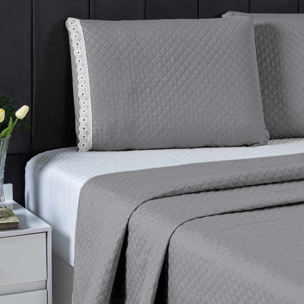 Cobre Leito Casal Queen 3 Peças Liso Toque Macio Micropercal Antialérgico Enxoval Cama Posta