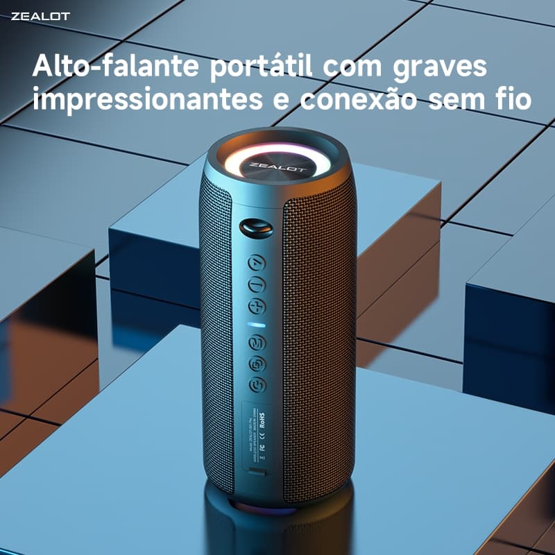 ZEALOT S51Pro Caixa de Som Portátil RGB 40W À Prova D’Água IPX6 Carregamento Rápido PD QC Entrada Cartão TF