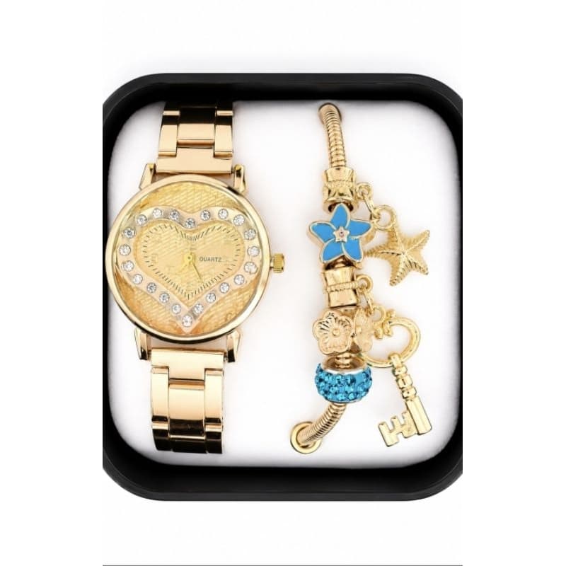 Kit Relógio Feminino + Pulseira de Berloques