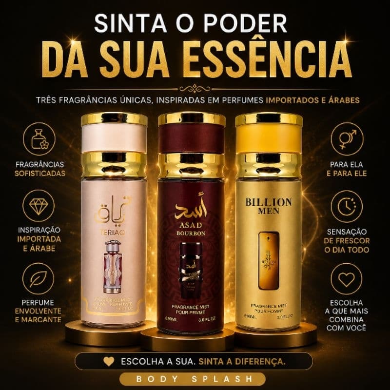 Body Splash Inspiração Árabe e importados 90ml Masculino e Feminino Longa Duração