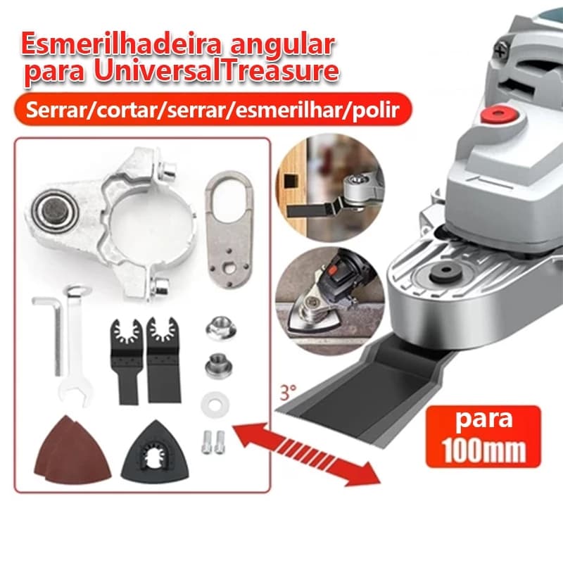 Adaptador Multifuncional para Esmerilhadeiras 4.1/2": Conjunto para Serrar, Oscilar, Cortar e Lixar