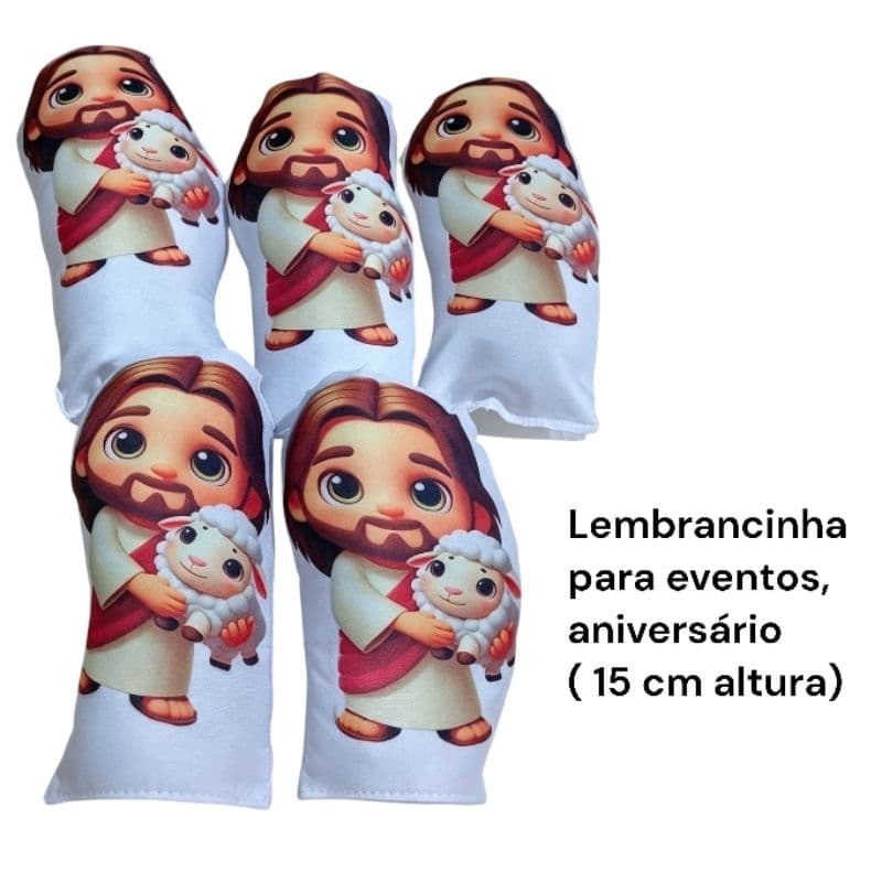 Kit com 10 mini almofada contornada ( 15cm altura ) lembrancinha, presente. Tema Jesus o bom pastor.