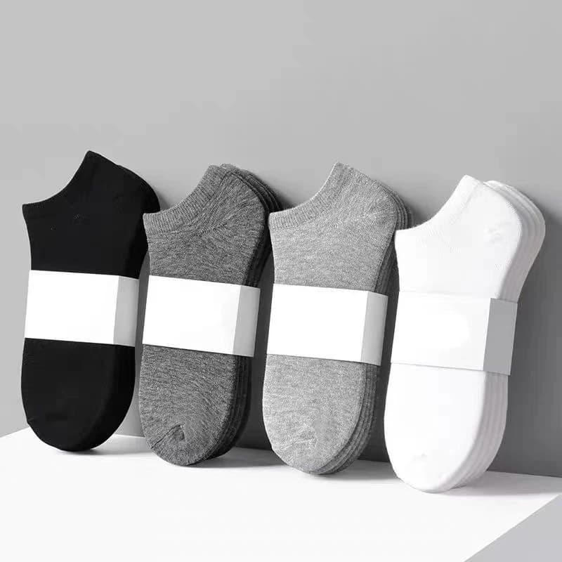Kit Meia Curta Unissex 12 Pares Cano Baixo Branca Preta Cinza