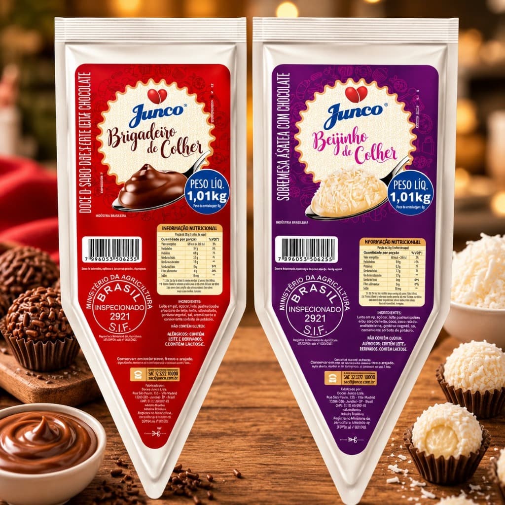 Kit com 2 Bisnagas Brigadeiro E Beijinho Junco OU Unitario 1,01kg