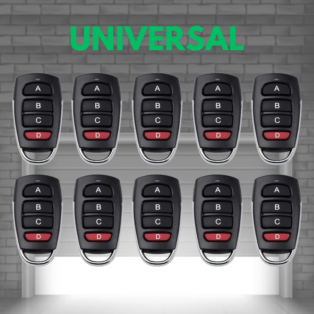 10 Controles Remoto Garagem Slim Portão Eletrônico Alarme Universal 433MHz Com Chaveiro