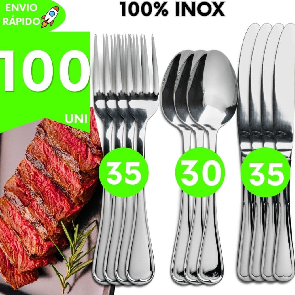 Kit Talheres Inox Talher de Mesa Pousada Restaurante Padaria Doceria Pizzaria Buffet Faca Colher Garfo