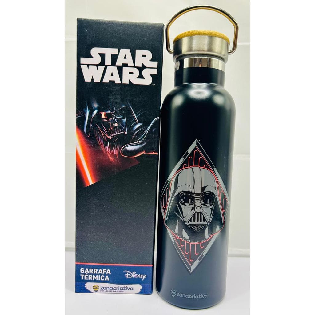⭐ Garrafa Térmica Star Wars Darth Vader 600ml Inox Oficial Zona Criativa Disney Presente Geek