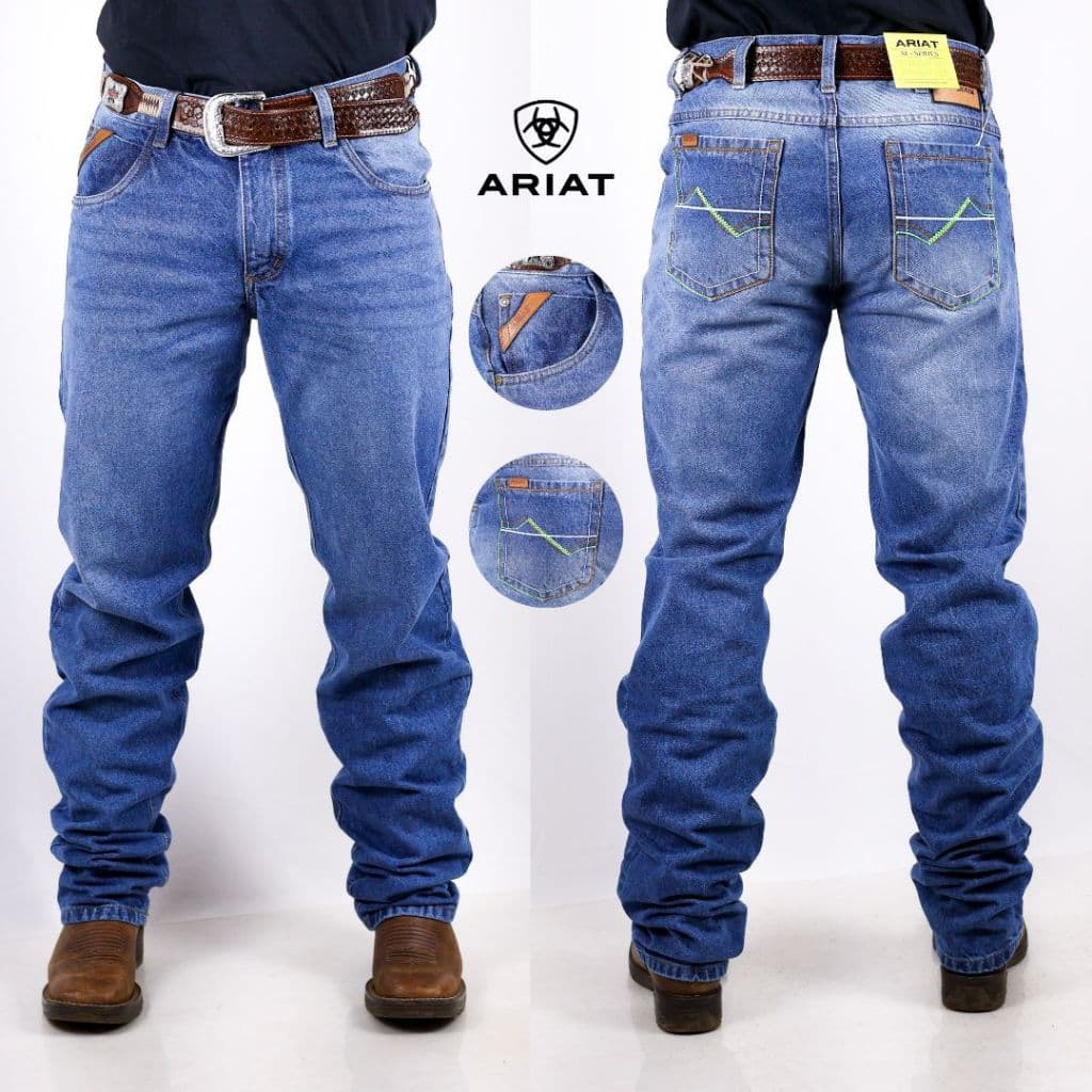 Calça Country Masculina Jeans Grosso Algodão Peão Montaria Não Marca a Bota
