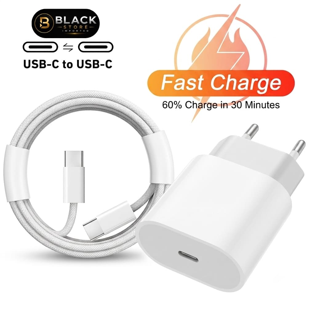 Kit Carregador completo Iphone 15 \ 16 \ 17 \ 18 Turbo Carregamento Rapido Tipo-C