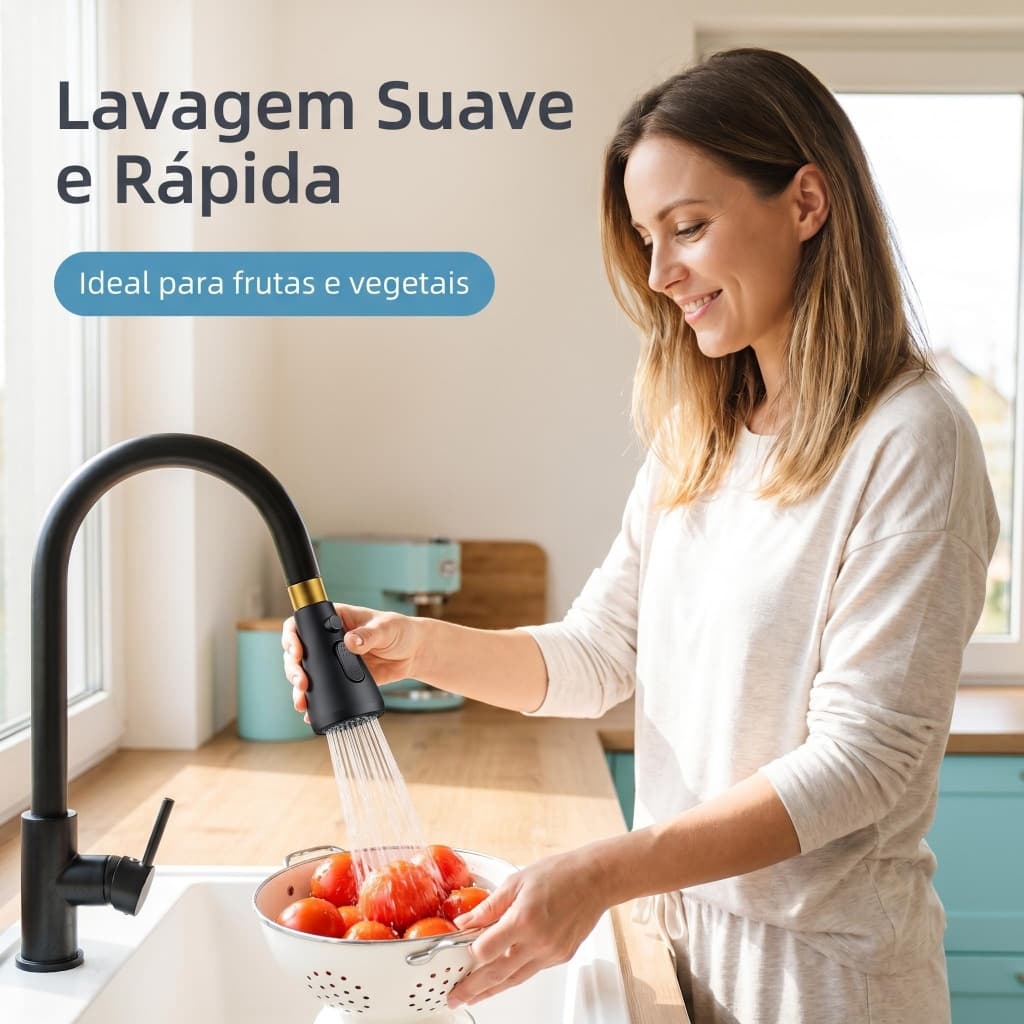 Extensor Rotativo para Torneira com Borbulhador Anti Respingos Multiuso Cozinha Banheiro