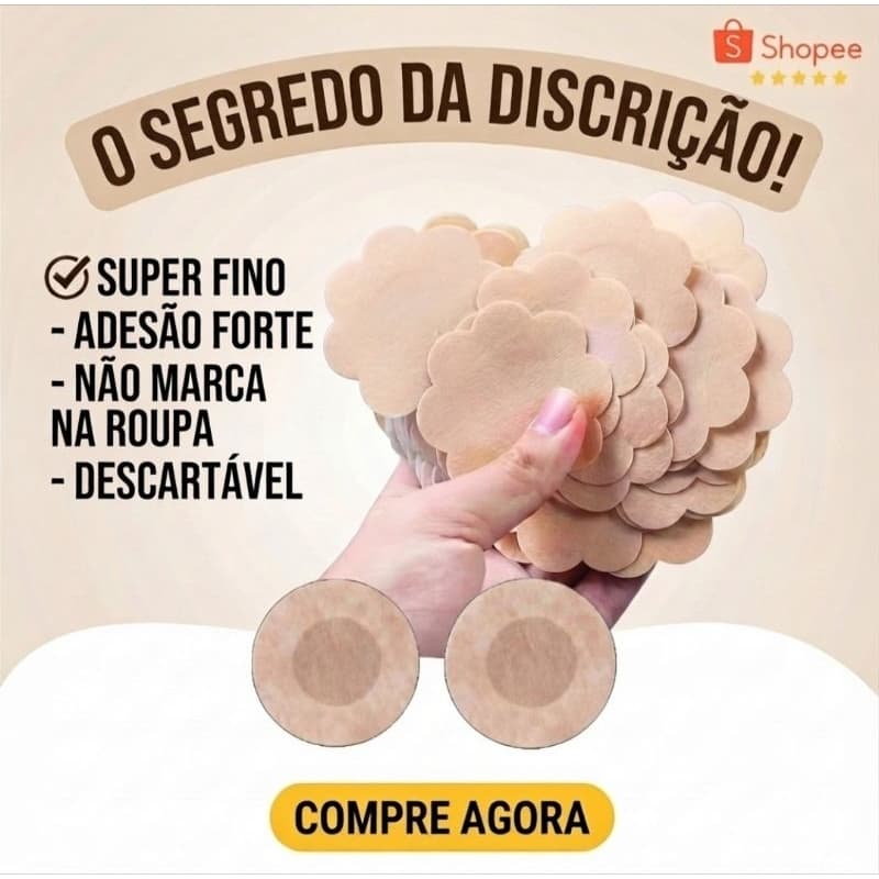 Adesivo Descartável Proteção Mamilo Aréola Tapa Seio Peito Invisível