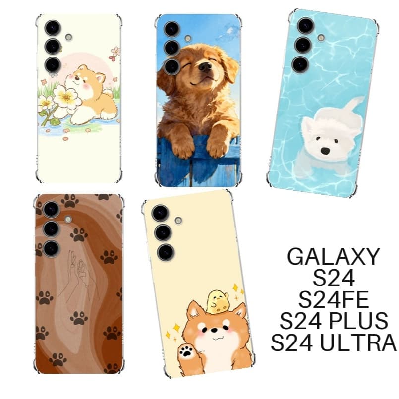 Capinhas de Celular TPU Samsung Galaxy S24 S24 FE S24 Ultra S24 Plus Cachorros Fofos Filhotes Filhotinhos Anti-Impacto