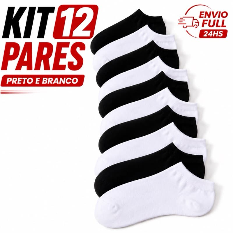 Meia Soquete Cano Curto Kit 12 6 3 Masculina Feminina Unissex