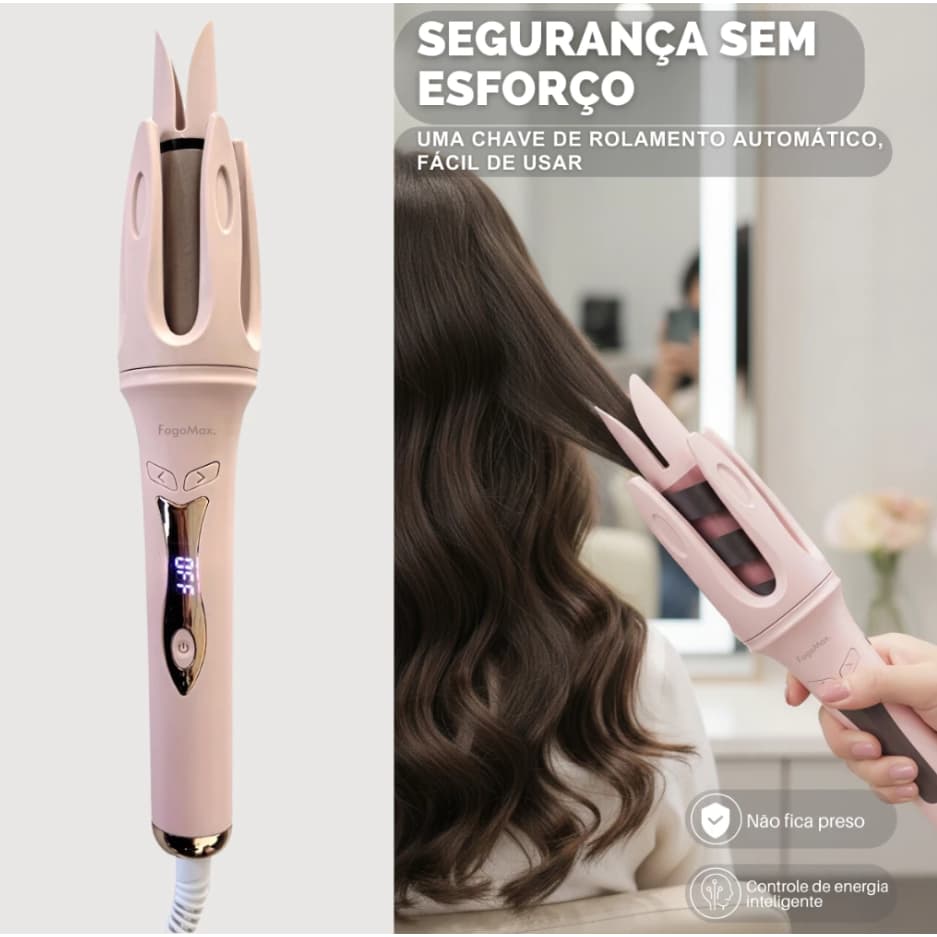 Modelador De Cachos Ondulador Automático 32mm Bivolt Com Painel De Led