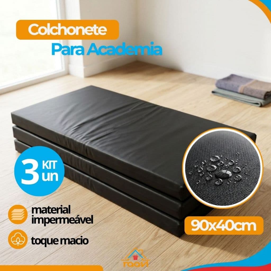 Colchonete para Exercícios 90x40cm  D23 Impermeável Resistente para Academia e Pilates