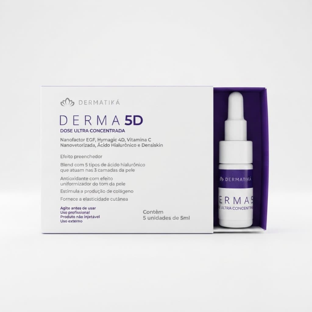 Derma 5D Fluido Preenchedor Monodose 5 Ampolas de 5ml Dermatika Pos Procedimento