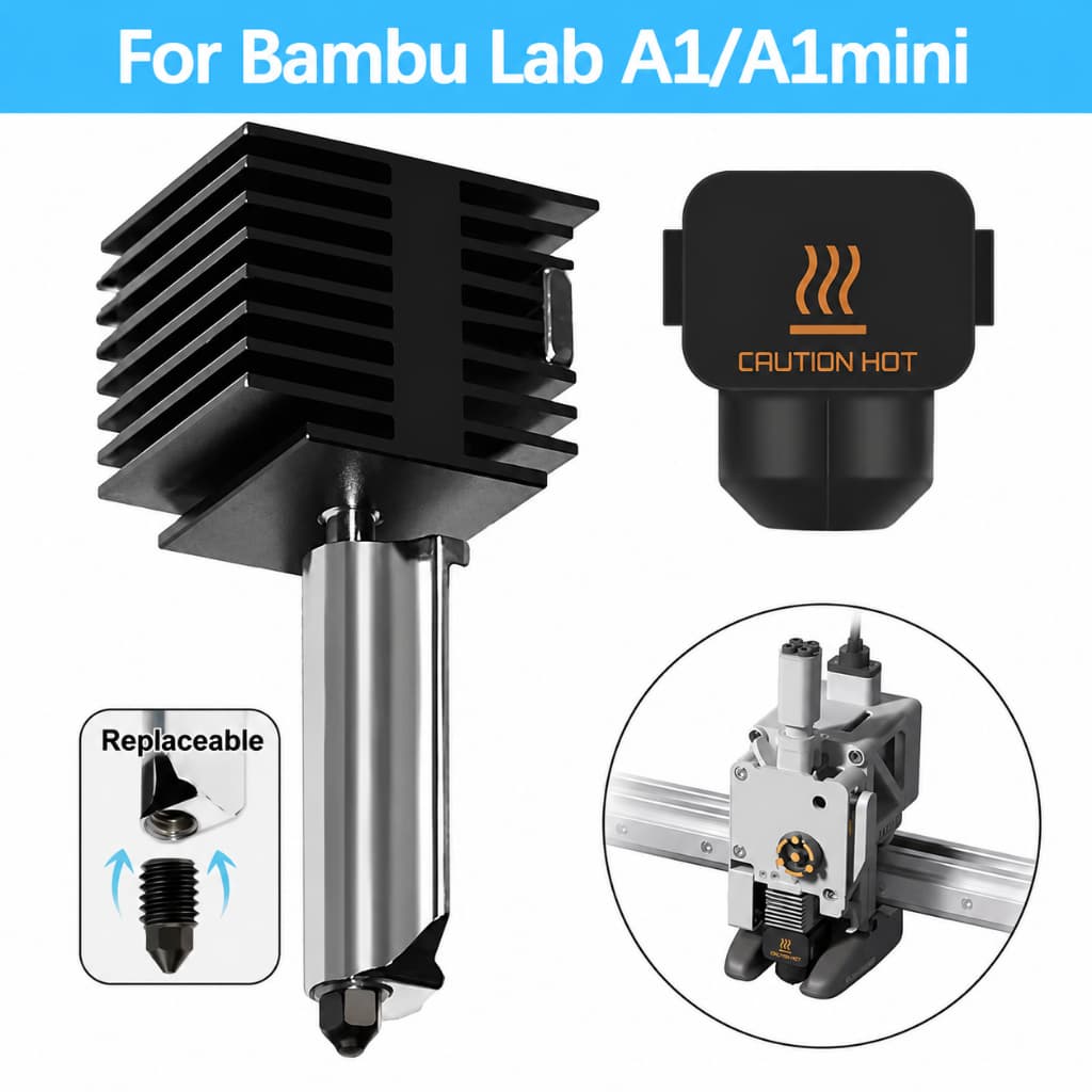 HOTEND 0.2MM E 0.4MM COM BICO REMOVÍVEL BAMBU LAB