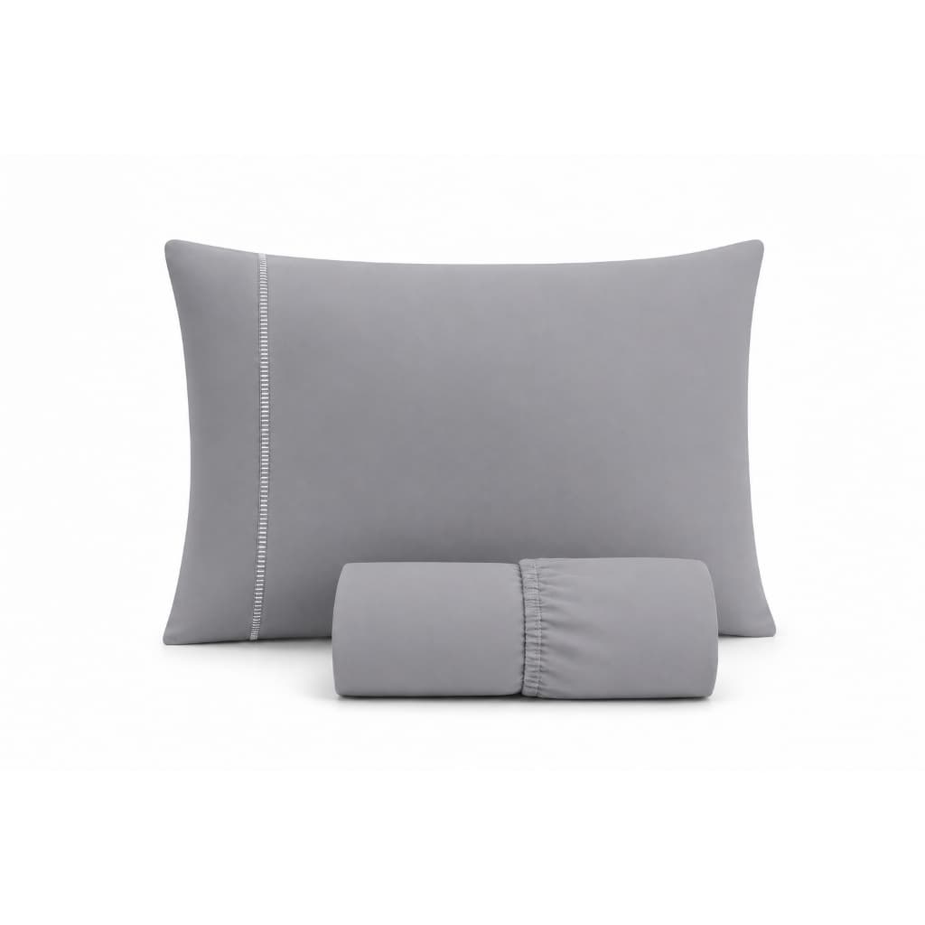 Jogo de lençol 400 fios Hyperpercal Jogo de cama 3 peças com detalhe Ponto Palito Solteiro Casal Queen King