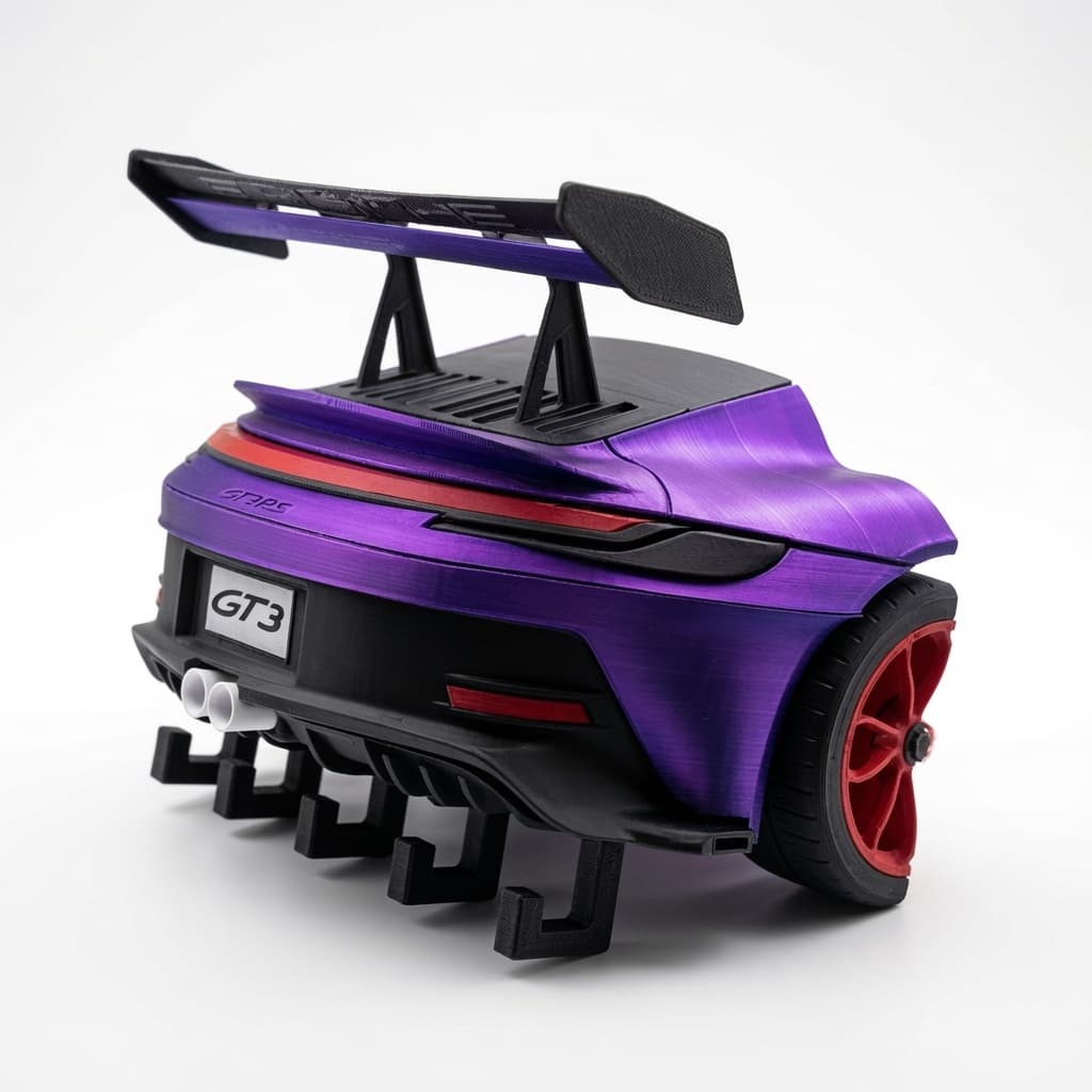 Porta Chaves Decorativo Carro Esportivo GT3 RS | Suporte de Parede para Chaves | Decoração Automotiva
