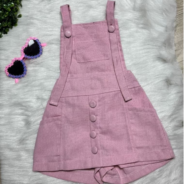 Jardineira Salope Linho Shorts Saia Infantil Meninas Novidade 02 ao 12
