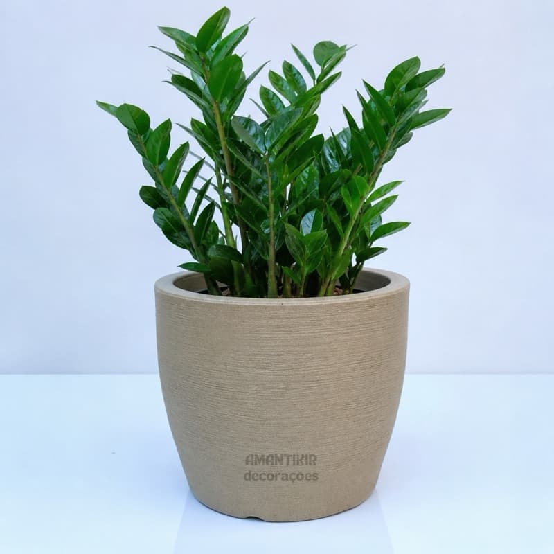 Vaso de Planta Decorativo Reciclável em Polietileno Moderno, Redondo crespo 73