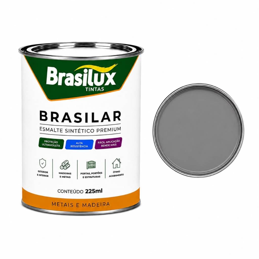 Tinta Esmalte Sintético Cinza Médio 225ml Brasilux