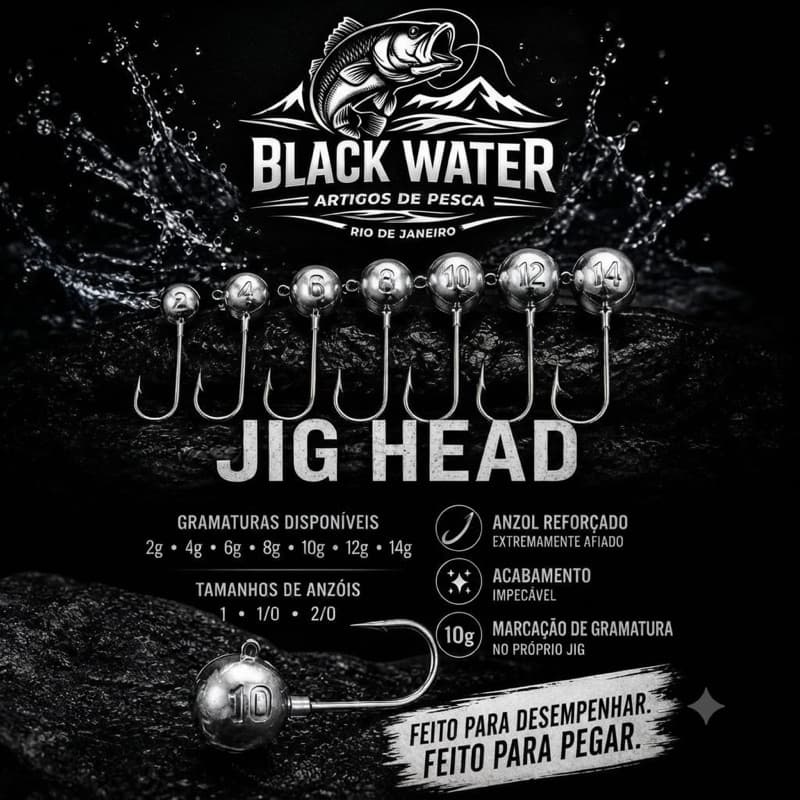 Kit 10 Jig Heads para Isca Soft Anzol Reforçado Ultra Afiado Pesca Artificial
