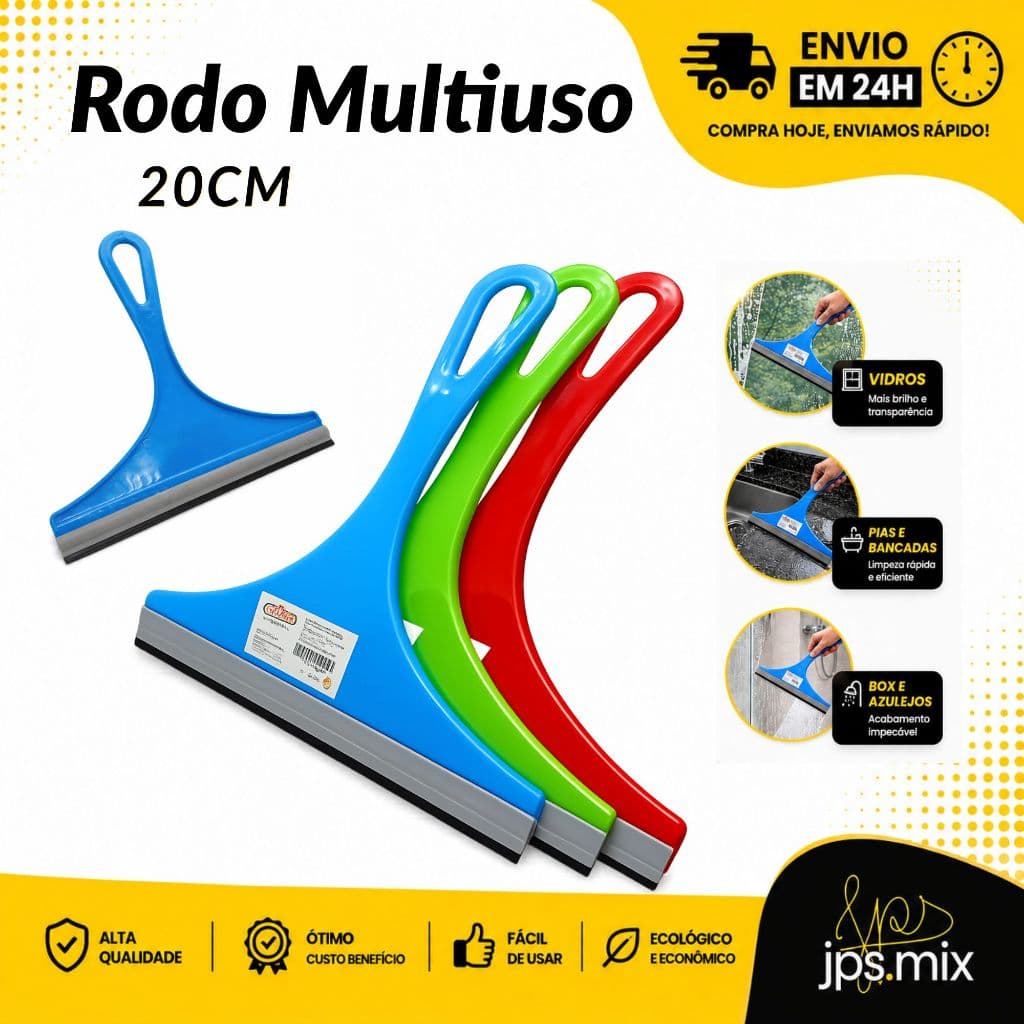 Rodo de Mão 20cm Multiuso Limpa Pia Box Vidro e Janela
