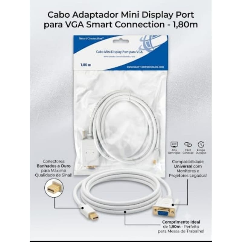 Cabo adaptador Mini Displayport para VGA