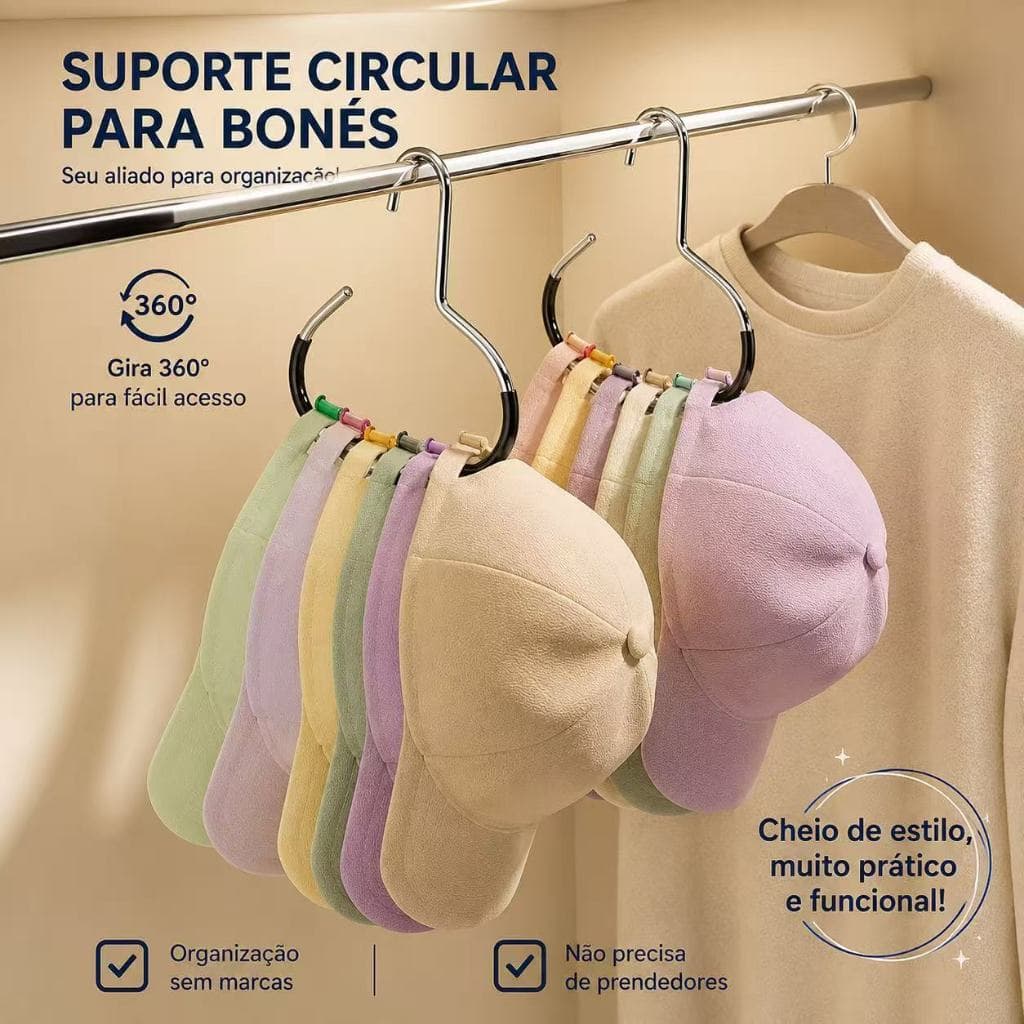Cabide Organizador Suporte organizador de armazenamento de chapéus, cintos, gravatas, lenços
