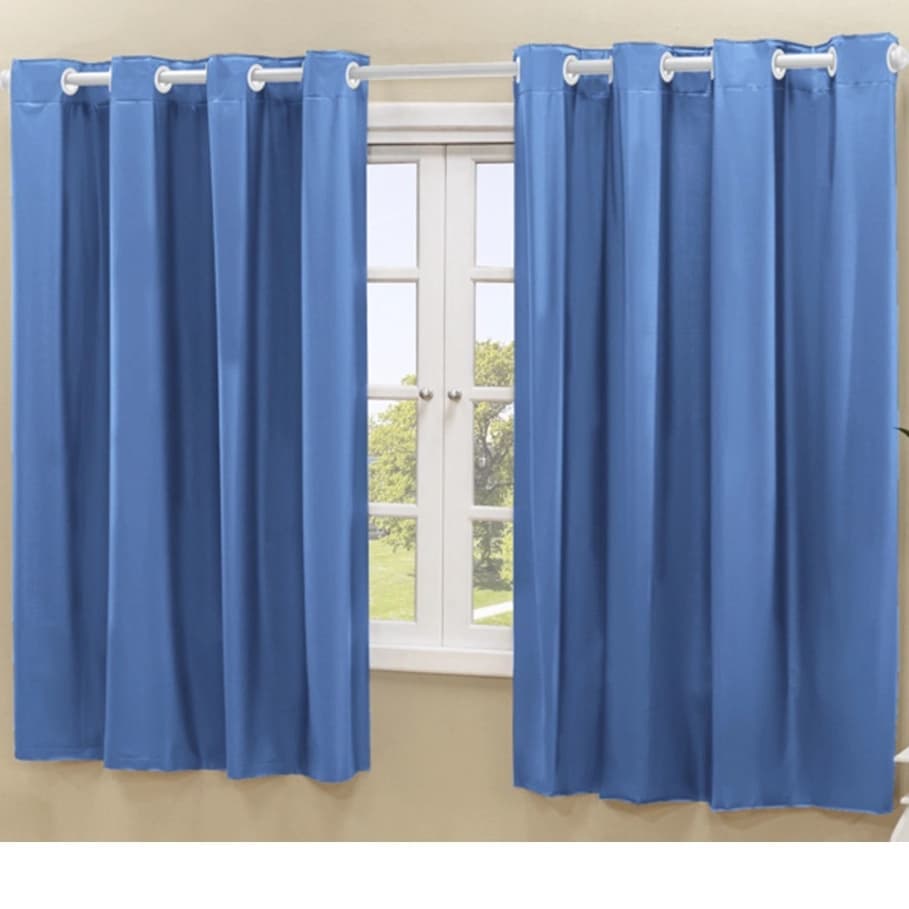 Cortina Blackout PVC Veda Luz 100% Cor Azul Claro Tamanho 2,20 x 1,40 Não Contém Varão Sala Quarto Escritorio