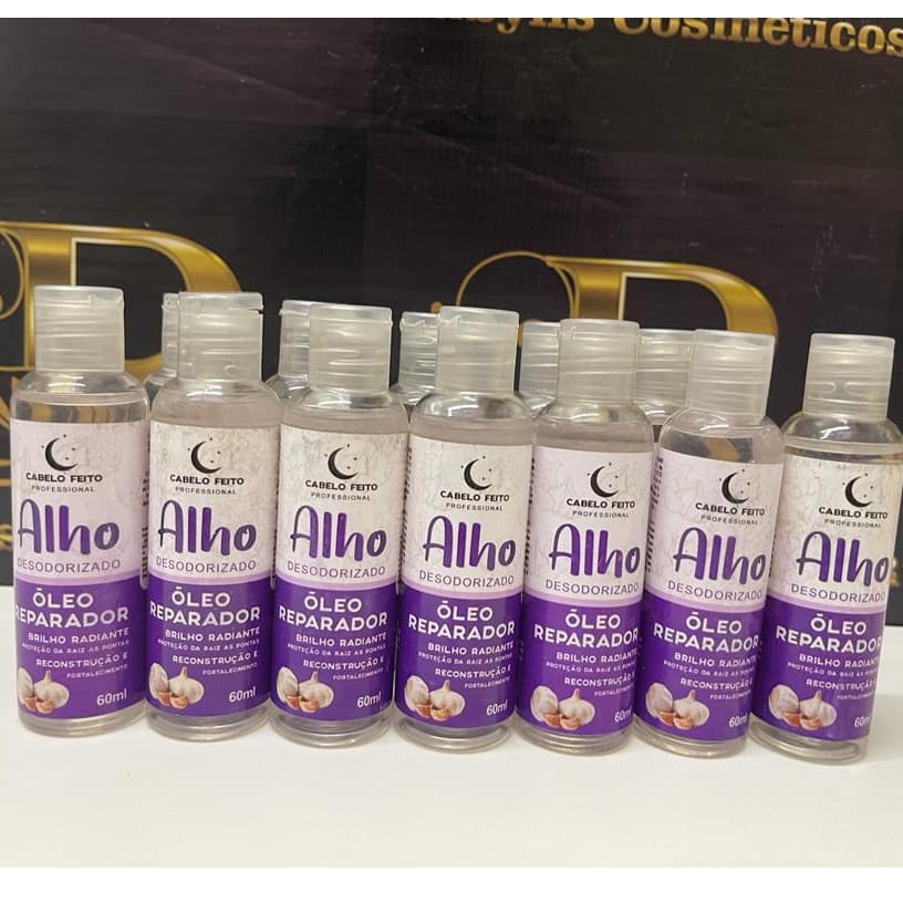 Reparador de Pontas Alho Desodorizado Cabelo Feito 60mL 12 Unidades