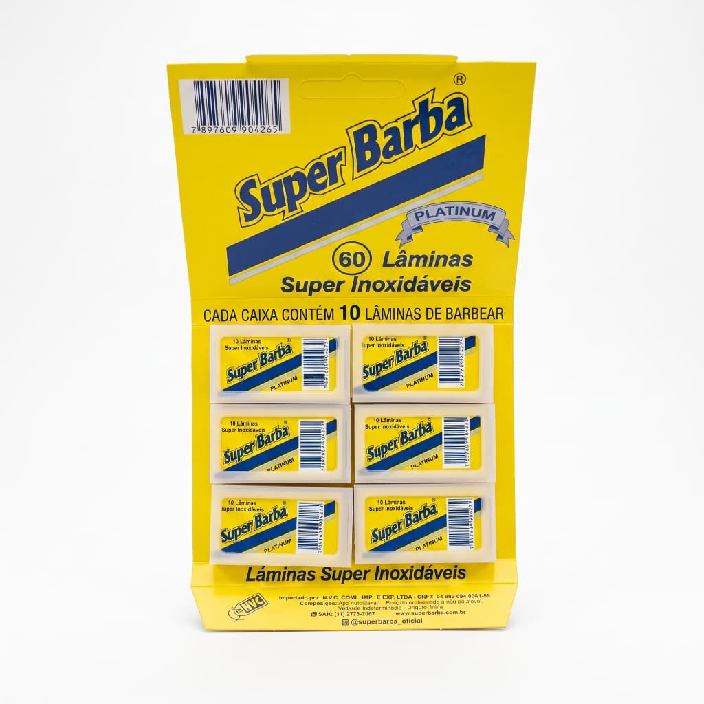 Lâmina Inox Barbear 60 Peças - Super Barba