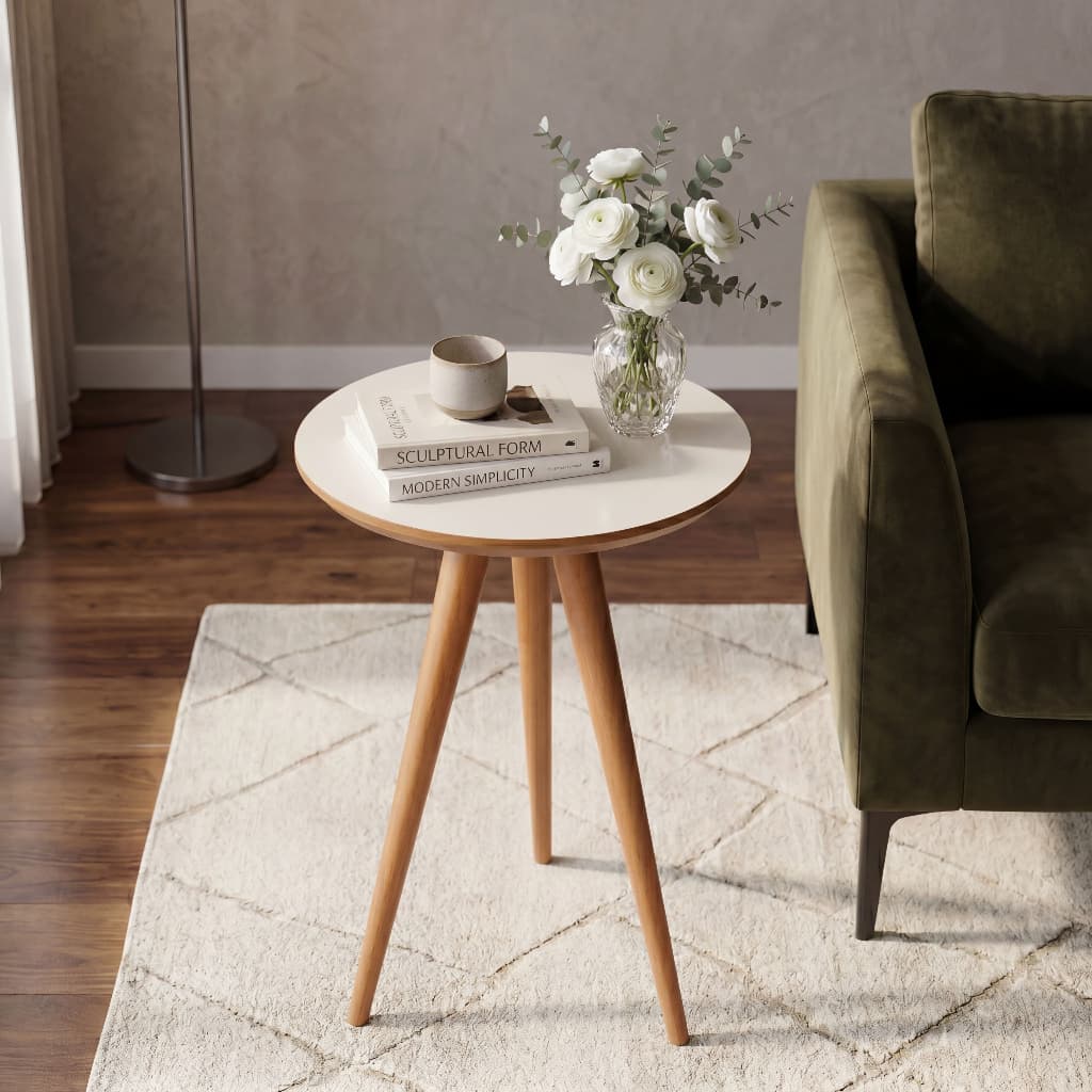 Mesa de Apoio Classic Redonda com Pés Palito Decoração