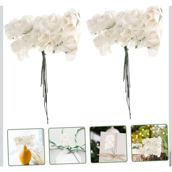 144 flores, para decoração, pequenas, formatura, casamento, aniversario, convite, brancas, ramo, decor, amor, love