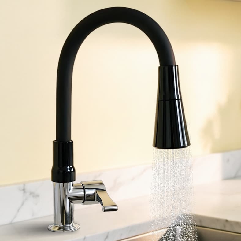 360° Torneira de Cozinha Flexível Jato Duplo Bancada ou Parede Monofrio Resistente ao Calcário Longa Vida